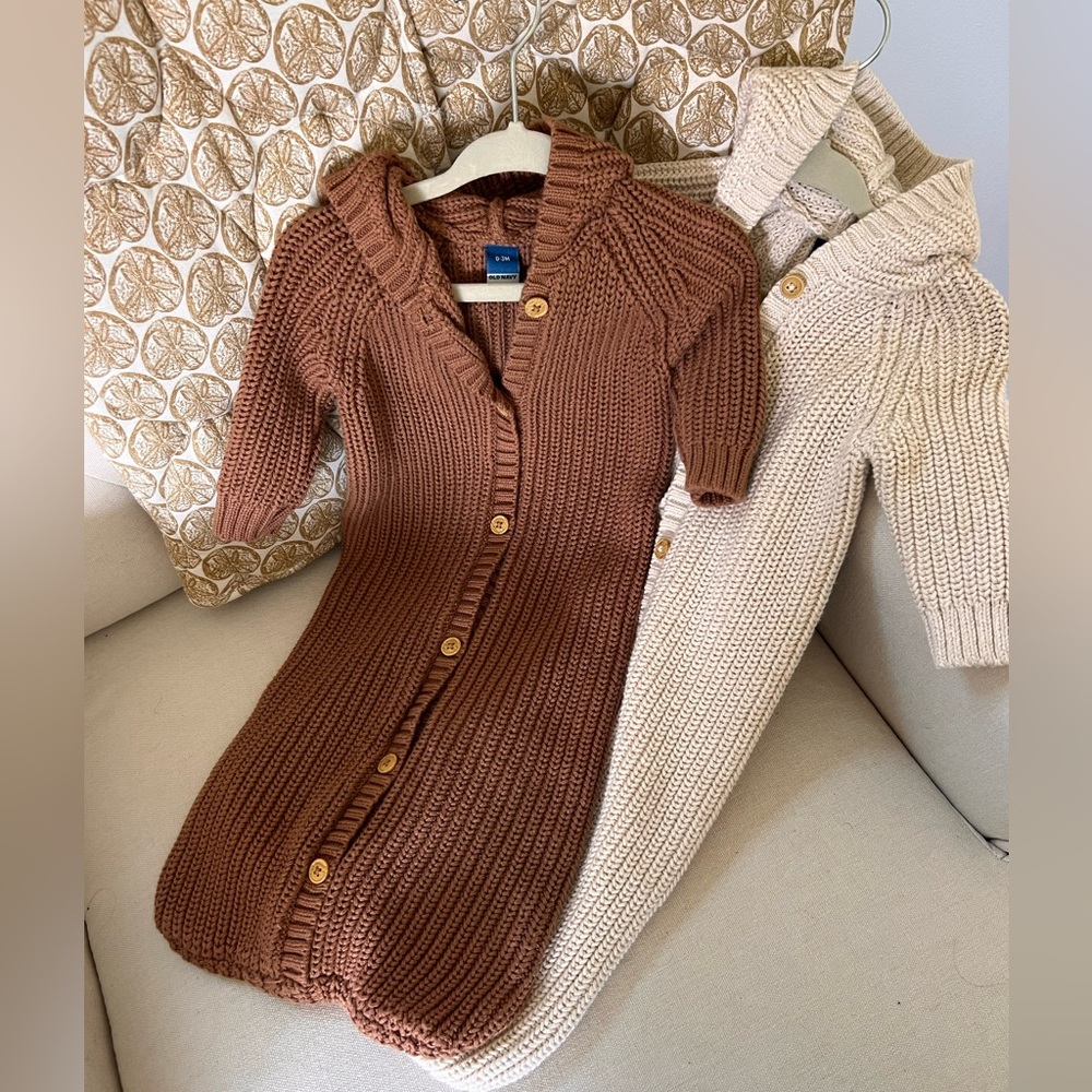 Infant knitted sweater gowns